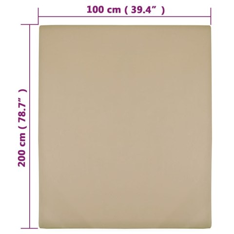 VidaXL Prześcieradło, taupe, 100x200 cm, dżersej bawełniany VidaXL Prześcieradło, taupe, 100x200 cm, dżersej bawełniany