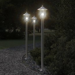 VidaXL Lampa ogrodowa na słupku, srebrna, 120 cm, stal nierdzewna