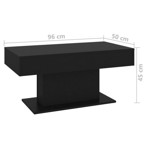 VidaXL Stolik kawowy, czarny, 96x50x45 cm, materiał drewnopochodny VidaXL Stolik kawowy, czarny, 96x50x45 cm, materiał drewnopochodny