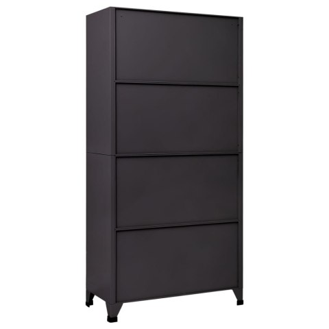 VidaXL Szafka zamykana na klucz, antracytowo-biała, 90x45x180 cm, stal VidaXL Szafka zamykana na klucz, antracytowo-biała, 90x45x180 cm, stal