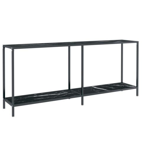 VidaXL Stolik konsolowy, czarny, 180x35x75,5 cm, szkło hartowane VidaXL Stolik konsolowy, czarny, 180x35x75,5 cm, szkło hartowane