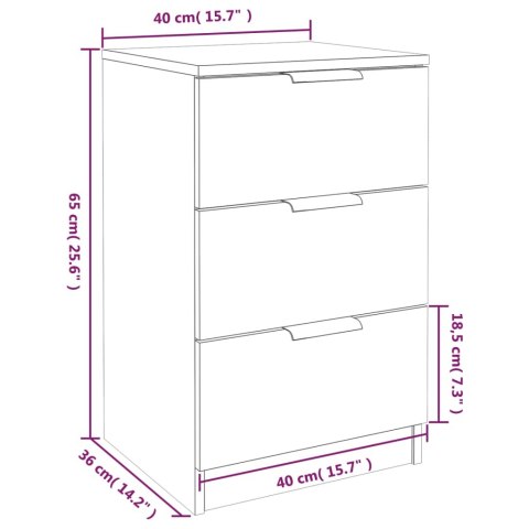 VidaXL Szafka nocna, czarna, 40x36x65 cm VidaXL Szafka nocna, czarna, 40x36x65 cm