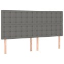 VidaXL Łóżko kontynentalne z materacem, ciemnoszara tkanina 180x200 cm
