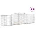 VidaXL Kosze gabionowe, 5 szt, 400x30x100/120 cm, galwanizowane żelazo