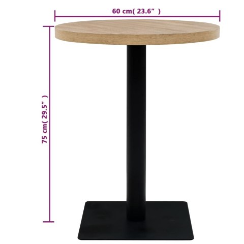 VidaXL Stolik bistro z MDF, stalowa podstawa, 60x75 cm, kolor dębu VidaXL Stolik bistro z MDF, stalowa podstawa, 60x75 cm, kolor dębu