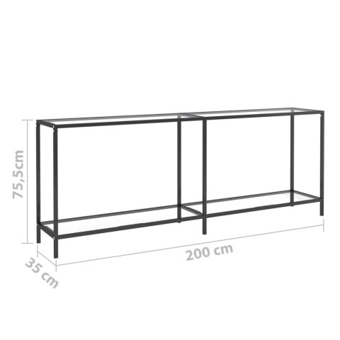 VidaXL Stolik konsolowy, przezroczysty, 200x35x75,5cm, szkło hartowane VidaXL Stolik konsolowy, przezroczysty, 200x35x75,5cm, szkło hartowane