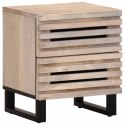 VidaXL Szafki nocne, 2 szt., 40x33x46 cm, bielone drewno mango