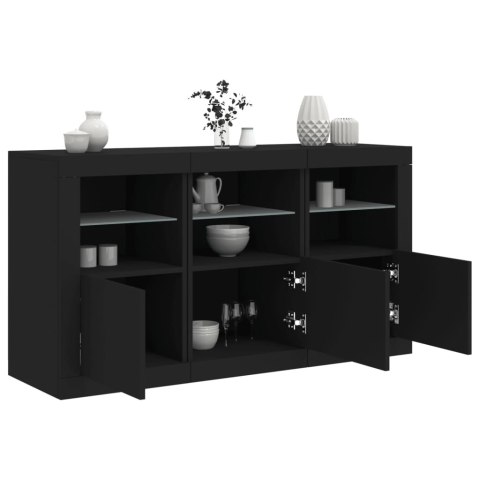 VidaXL Szafka z oświetleniem LED, czarna, 123x37x67 cm VidaXL Szafka z oświetleniem LED, czarna, 123x37x67 cm