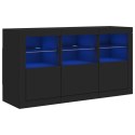 VidaXL Szafka z oświetleniem LED, czarna, 123x37x67 cm