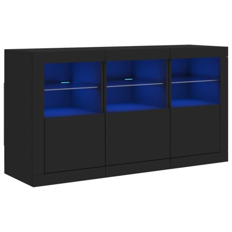 VidaXL Szafka z oświetleniem LED, czarna, 123x37x67 cm VidaXL Szafka z oświetleniem LED, czarna, 123x37x67 cm