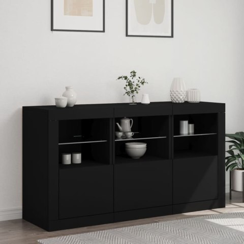 VidaXL Szafka z oświetleniem LED, czarna, 123x37x67 cm VidaXL Szafka z oświetleniem LED, czarna, 123x37x67 cm