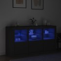 VidaXL Szafka z oświetleniem LED, czarna, 123x37x67 cm
