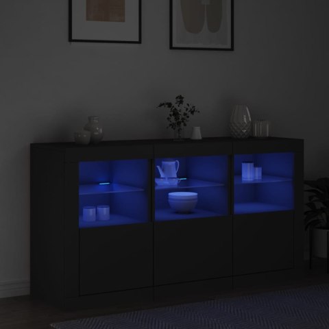 VidaXL Szafka z oświetleniem LED, czarna, 123x37x67 cm VidaXL Szafka z oświetleniem LED, czarna, 123x37x67 cm