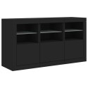 VidaXL Szafka z oświetleniem LED, czarna, 123x37x67 cm