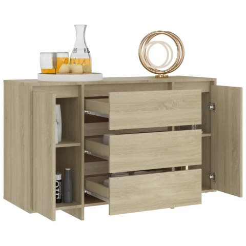 VidaXL Komoda z 3 szufladami, dąb sonoma, 120x41x75 cm VidaXL Komoda z 3 szufladami, dąb sonoma, 120x41x75 cm