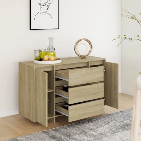 VidaXL Komoda z 3 szufladami, dąb sonoma, 120x41x75 cm VidaXL Komoda z 3 szufladami, dąb sonoma, 120x41x75 cm