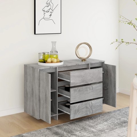 VidaXL Komoda z 3 szufladami, szary dąb sonoma, 120x41x75 cm VidaXL Komoda z 3 szufladami, szary dąb sonoma, 120x41x75 cm