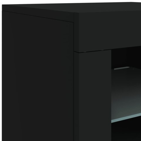 VidaXL Szafka z oświetleniem LED, czarna, 123x37x67 cm VidaXL Szafka z oświetleniem LED, czarna, 123x37x67 cm