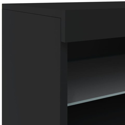 VidaXL Szafka z oświetleniem LED, czarna, 123x37x67 cm VidaXL Szafka z oświetleniem LED, czarna, 123x37x67 cm