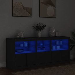 VidaXL Szafka z oświetleniem LED, czarna, 162x37x67 cm