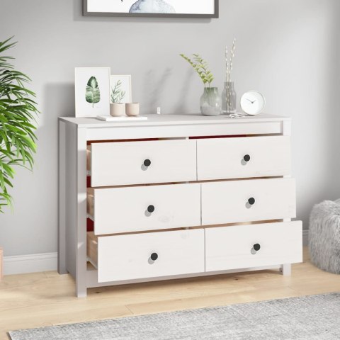 VidaXL Komoda, biały, 100x40x72 cm, lite drewno sosnowe VidaXL Komoda, biały, 100x40x72 cm, lite drewno sosnowe
