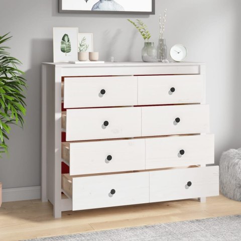 VidaXL Komoda,biały, 100x40x90 cm, lite drewno sosnowe VidaXL Komoda,biały, 100x40x90 cm, lite drewno sosnowe