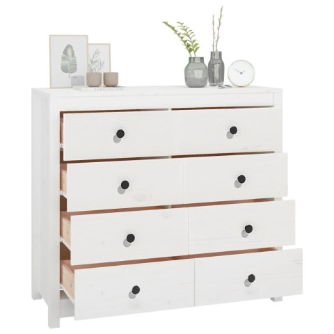 VidaXL Komoda,biały, 100x40x90 cm, lite drewno sosnowe VidaXL Komoda,biały, 100x40x90 cm, lite drewno sosnowe