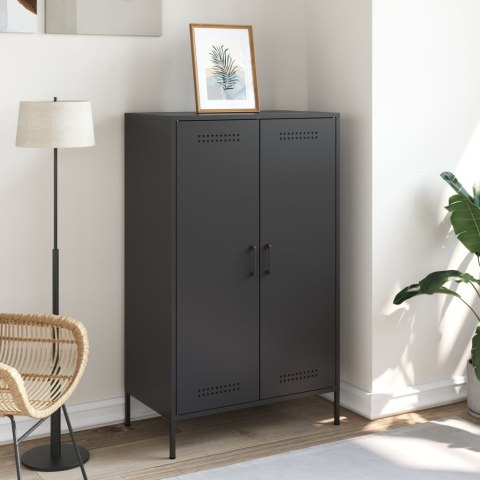 VidaXL Szafka, czarna, 68x39x113 cm, stal VidaXL Szafka, czarna, 68x39x113 cm, stal