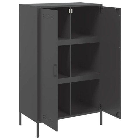 VidaXL Szafka, czarna, 68x39x113 cm, stal VidaXL Szafka, czarna, 68x39x113 cm, stal