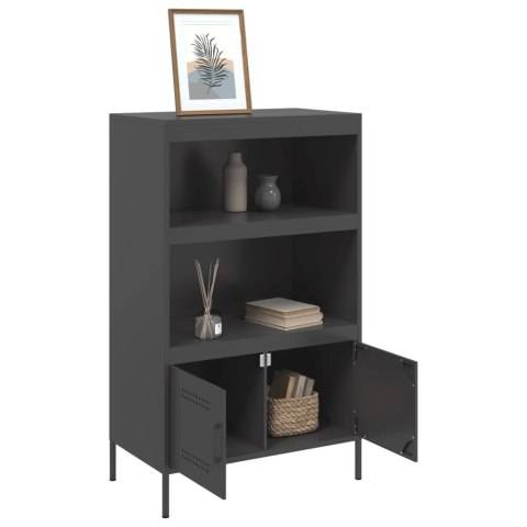 VidaXL Szafka, czarna, 68x39x113 cm, stal VidaXL Szafka, czarna, 68x39x113 cm, stal
