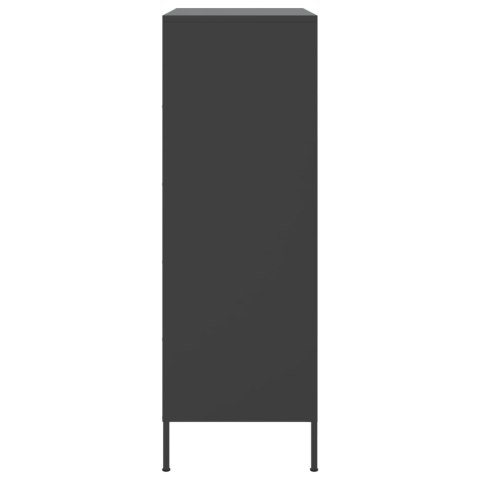 VidaXL Szafka, czarna, 68x39x113 cm, stal VidaXL Szafka, czarna, 68x39x113 cm, stal