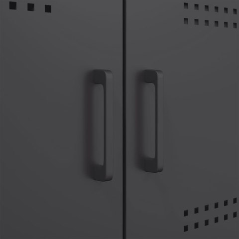 VidaXL Szafka, czarna, 68x39x113 cm, stal VidaXL Szafka, czarna, 68x39x113 cm, stal
