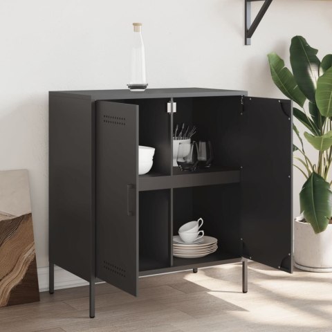 VidaXL Szafka, czarna, 68x39x79 cm, stal VidaXL Szafka, czarna, 68x39x79 cm, stal