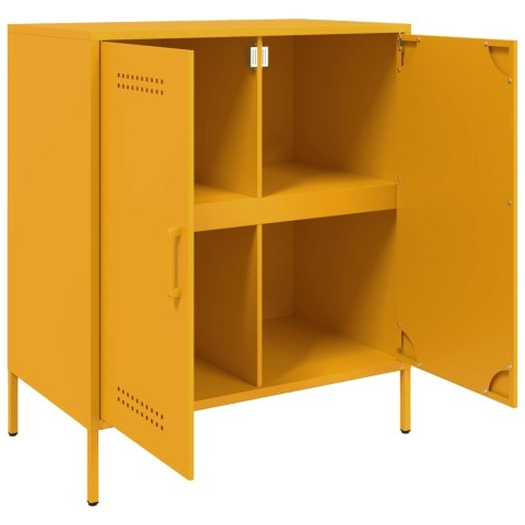 VidaXL Szafka, musztardowa, 68x39x79 cm, stalowa VidaXL Szafka, musztardowa, 68x39x79 cm, stalowa