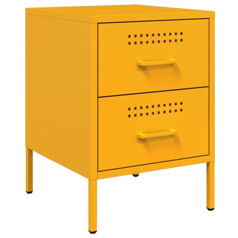 VidaXL Szafka nocna, musztardowa, 36x39x50,5 cm, stal VidaXL Szafka nocna, musztardowa, 36x39x50,5 cm, stal