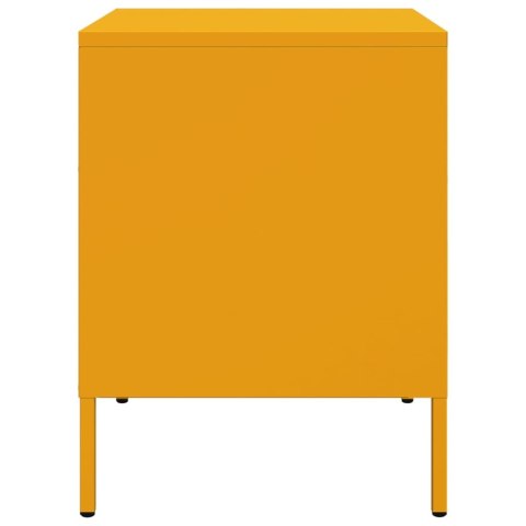 VidaXL Szafka nocna, musztardowa, 36x39x50,5 cm, stal VidaXL Szafka nocna, musztardowa, 36x39x50,5 cm, stal