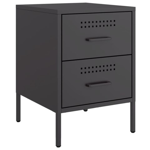 VidaXL Szafki nocne, 2 szt., czarne, 36x39x50,5 cm, stal VidaXL Szafki nocne, 2 szt., czarne, 36x39x50,5 cm, stal