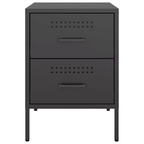 VidaXL Szafki nocne, 2 szt., czarne, 36x39x50,5 cm, stal VidaXL Szafki nocne, 2 szt., czarne, 36x39x50,5 cm, stal