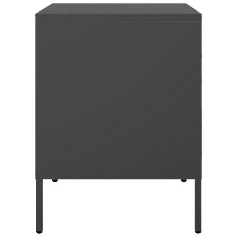 VidaXL Szafki nocne, 2 szt., czarne, 36x39x50,5 cm, stal VidaXL Szafki nocne, 2 szt., czarne, 36x39x50,5 cm, stal