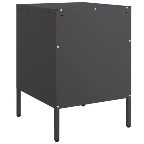VidaXL Szafki nocne, 2 szt., czarne, 36x39x50,5 cm, stal VidaXL Szafki nocne, 2 szt., czarne, 36x39x50,5 cm, stal