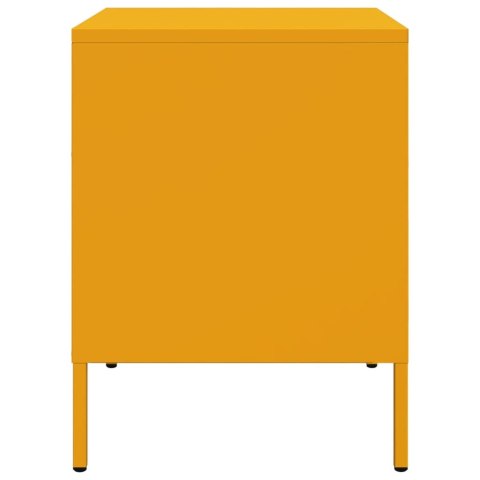 VidaXL Szafki nocne, 2 szt., musztardowe, 36x39x50,5 cm, stal VidaXL Szafki nocne, 2 szt., musztardowe, 36x39x50,5 cm, stal