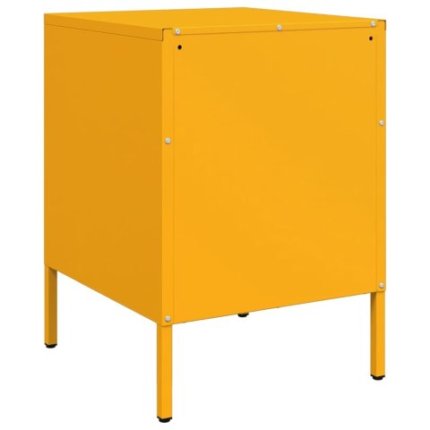 VidaXL Szafki nocne, 2 szt., musztardowe, 36x39x50,5 cm, stal VidaXL Szafki nocne, 2 szt., musztardowe, 36x39x50,5 cm, stal