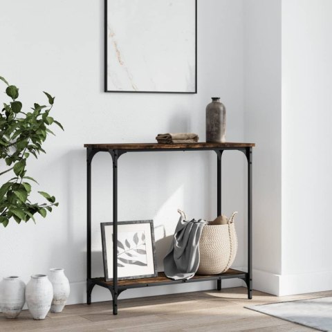 VidaXL Stolik konsolowy, przydymiony dąb, 75x30,5x75 cm VidaXL Stolik konsolowy, przydymiony dąb, 75x30,5x75 cm