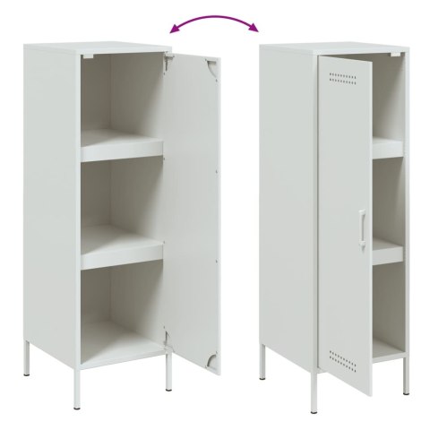VidaXL Szafka, biała, 36x39x113 cm, stal VidaXL Szafka, biała, 36x39x113 cm, stal