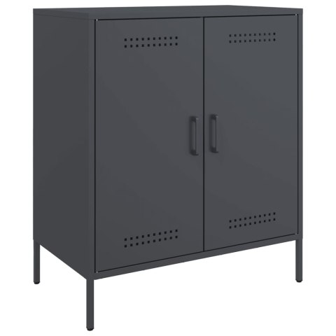VidaXL Szafka boczna, antracytowa, 68x39x79 cm, stal VidaXL Szafka boczna, antracytowa, 68x39x79 cm, stal