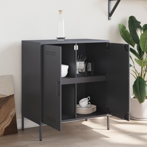 VidaXL Szafka boczna, antracytowa, 68x39x79 cm, stal VidaXL Szafka boczna, antracytowa, 68x39x79 cm, stal