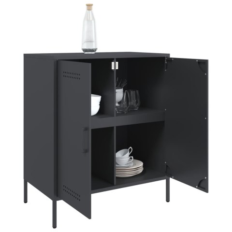 VidaXL Szafka boczna, antracytowa, 68x39x79 cm, stal VidaXL Szafka boczna, antracytowa, 68x39x79 cm, stal