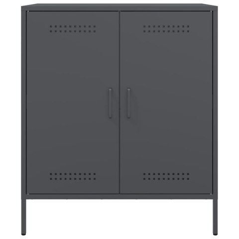 VidaXL Szafka boczna, antracytowa, 68x39x79 cm, stal VidaXL Szafka boczna, antracytowa, 68x39x79 cm, stal