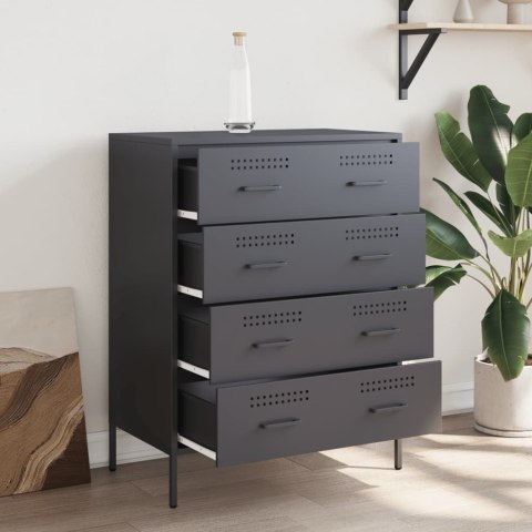 VidaXL Szafka boczna, antracytowa, 68x39x89 cm, stal VidaXL Szafka boczna, antracytowa, 68x39x89 cm, stal