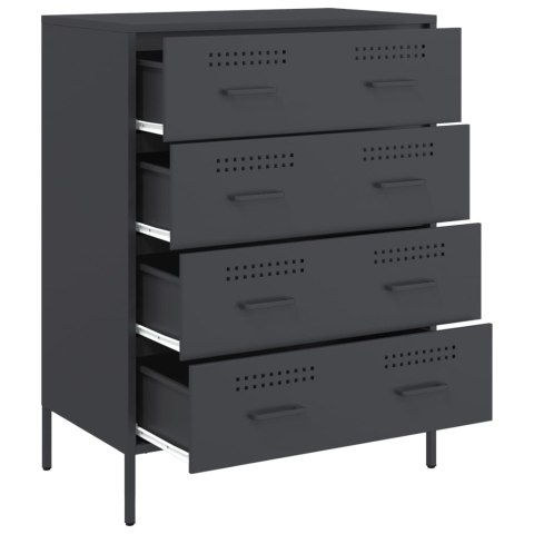 VidaXL Szafka boczna, antracytowa, 68x39x89 cm, stal VidaXL Szafka boczna, antracytowa, 68x39x89 cm, stal